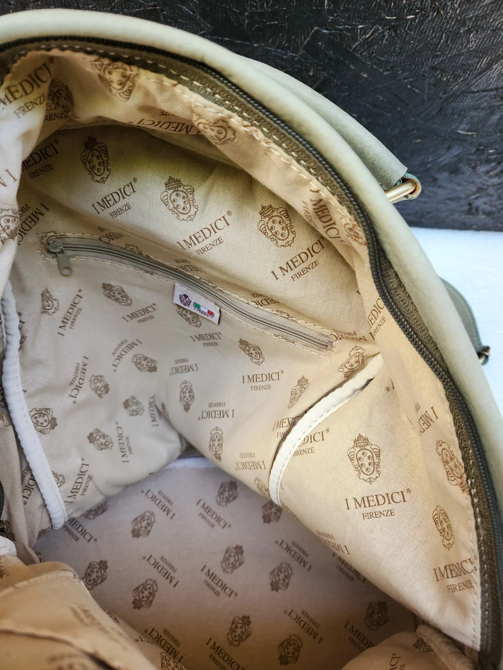 I Medici Firenze Verde Leather Backpack
